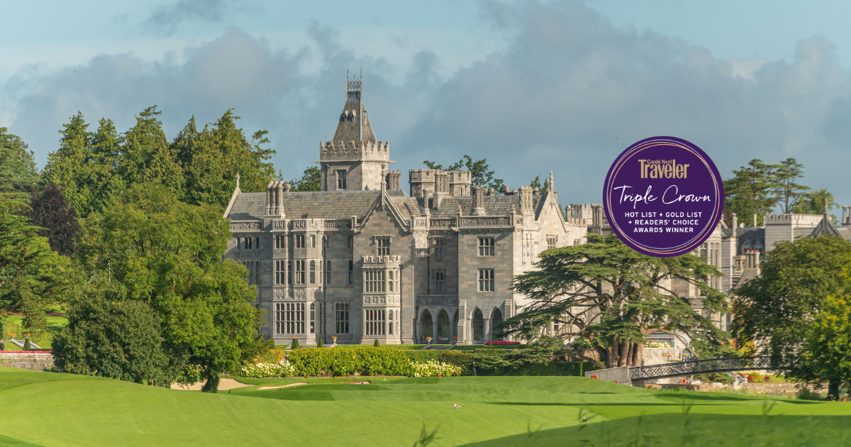 Adare Manor Awarded Condé Nast Traveler Triple Crown
